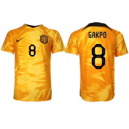 Fotballdrakt Herre Nederland Cody Gakpo #8 Hjemmedrakt VM 2022 Kortermet